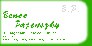 bence pajenszky business card